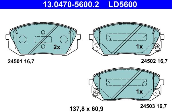 ATE 13.0470-5600.2 - Bremžu uzliku kompl., Disku bremzes adetalas.lv