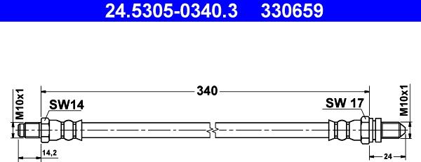 ATE 24.5305-0340.3 - Bremžu šļūtene adetalas.lv