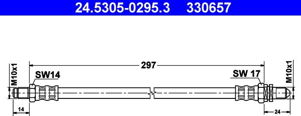 ATE 24.5305-0295.3 - Bremžu šļūtene adetalas.lv