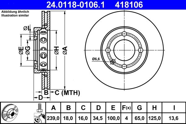 ATE 24.0118-0106.1 - Bremžu diski adetalas.lv