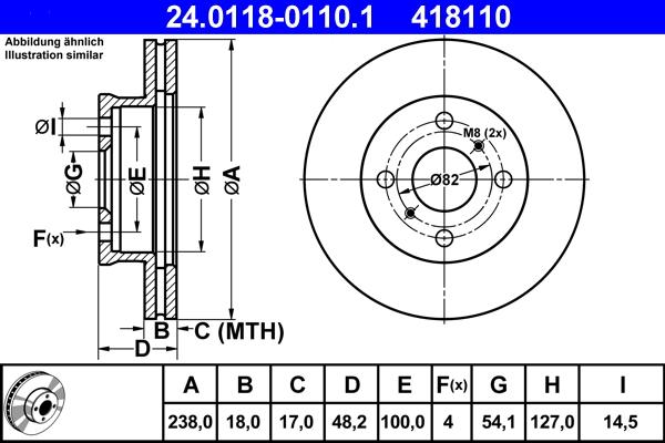 ATE 24.0118-0110.1 - Bremžu diski adetalas.lv