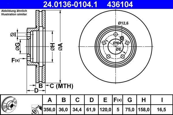 ATE 24.0136-0104.1 - Bremžu diski adetalas.lv