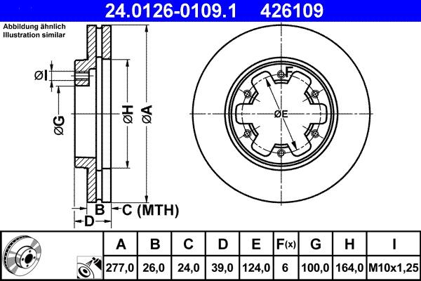 ATE 24.0126-0109.1 - Bremžu diski adetalas.lv