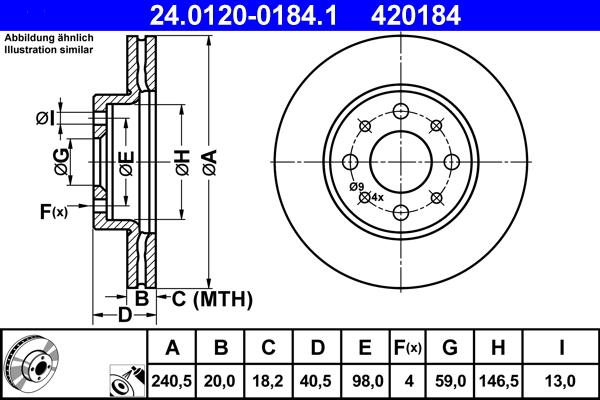 ATE 24.0120-0184.1 - Bremžu diski adetalas.lv