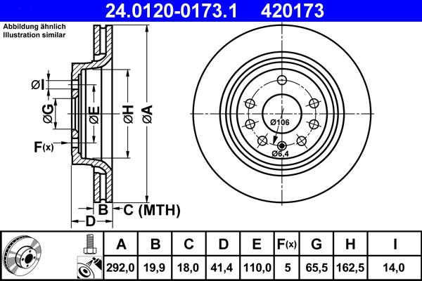 ATE 24.0120-0173.1 - Bremžu diski adetalas.lv