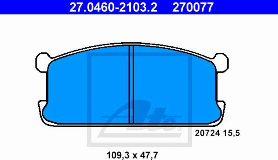 ATE 270077 - Bremžu uzliku kompl., Disku bremzes adetalas.lv