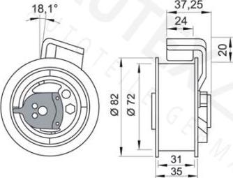 Autex 641264 - Spriegotājrullītis, Gāzu sadales mehānisma piedziņas siksna adetalas.lv