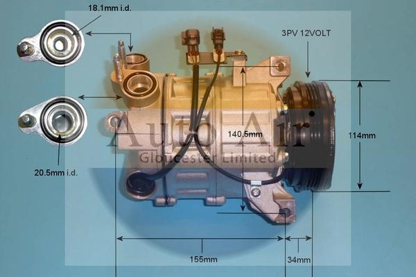 Auto Air Gloucester 14-0075P - Kompresors, Gaisa kond. sistēma adetalas.lv