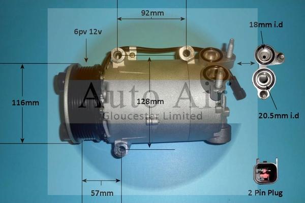 Auto Air Gloucester 14-1046p - Kompresors, Gaisa kond. sistēma adetalas.lv