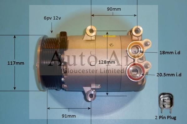 Auto Air Gloucester 14-1047 - Kompresors, Gaisa kond. sistēma adetalas.lv