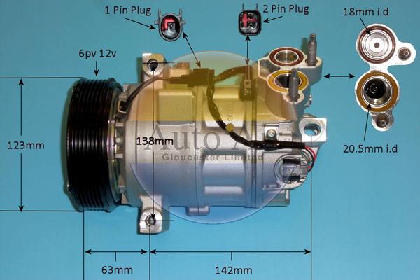 Auto Air Gloucester 14-2088P - Kompresors, Gaisa kond. sistēma adetalas.lv