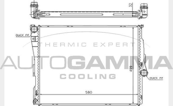 Autogamma 104501 - Radiators, Motora dzesēšanas sistēma adetalas.lv