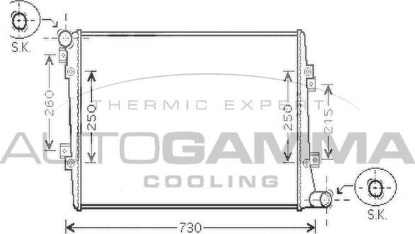 Autogamma 104245 - Radiators, Motora dzesēšanas sistēma adetalas.lv