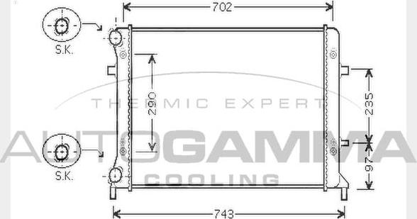 Autogamma 104749 - Radiators, Motora dzesēšanas sistēma adetalas.lv