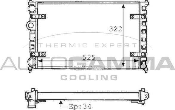 Autogamma 100947 - Radiators, Motora dzesēšanas sistēma adetalas.lv