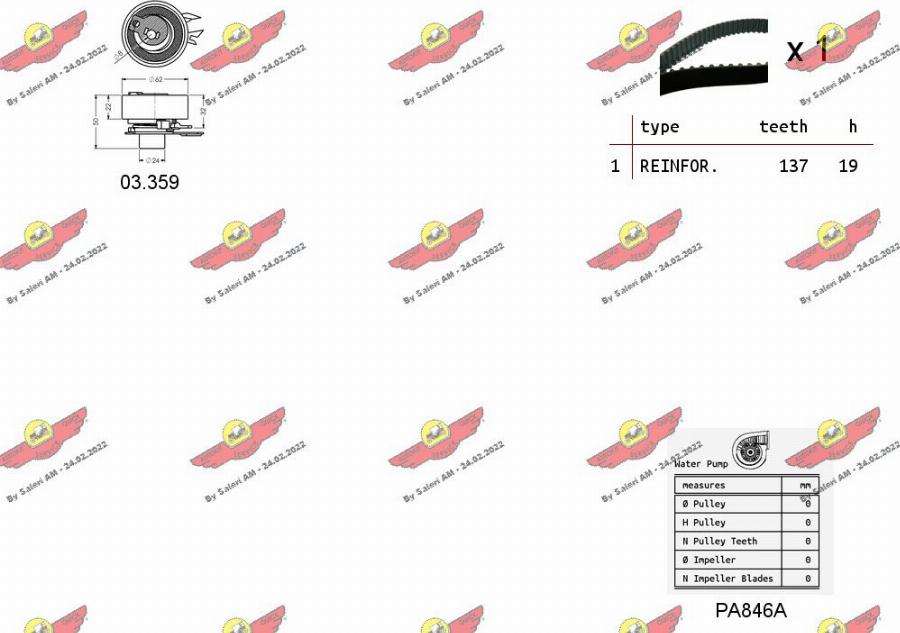 Autokit 04.5043PA - Ūdenssūknis + Zobsiksnas komplekts adetalas.lv