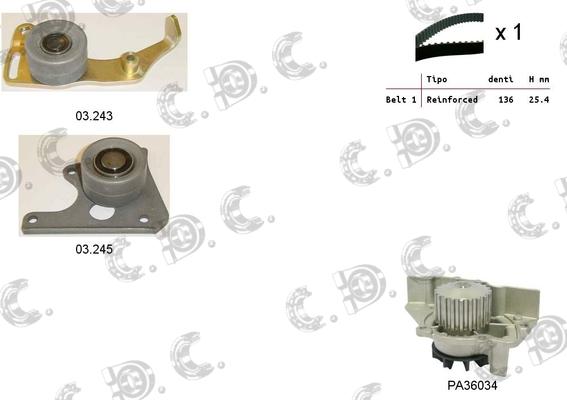 Autokit 04.5018PA - Ūdenssūknis + Zobsiksnas komplekts adetalas.lv