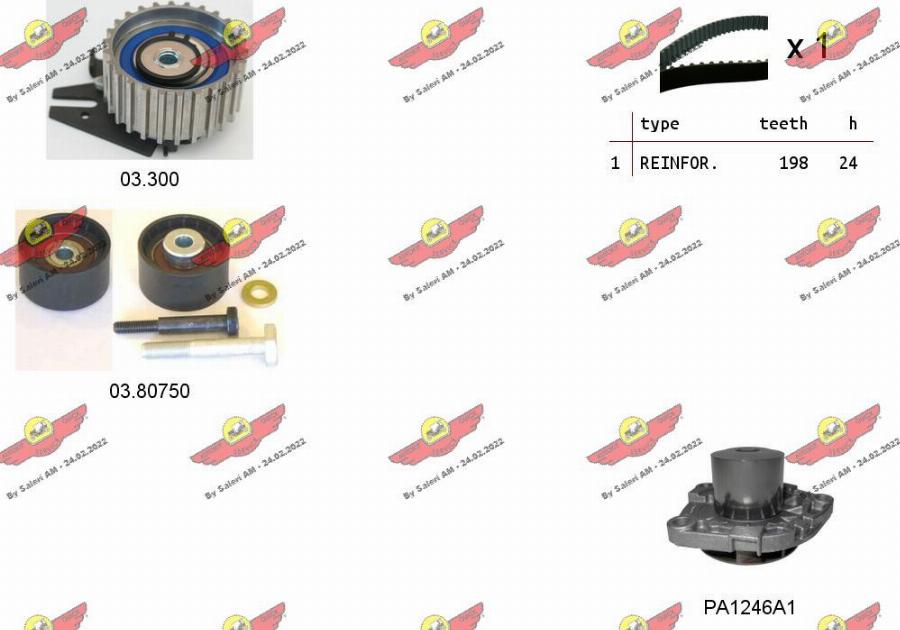 Autokit 04.5116PA - Ūdenssūknis + Zobsiksnas komplekts adetalas.lv