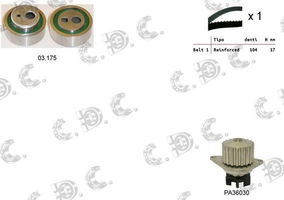 Autokit 04.5308PA - Ūdenssūknis + Zobsiksnas komplekts adetalas.lv