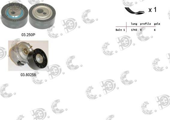 Autokit 06.0049 - Ķīļrievu siksnu komplekts adetalas.lv