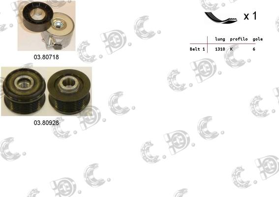 Autokit 06.0104 - Ķīļrievu siksnu komplekts adetalas.lv