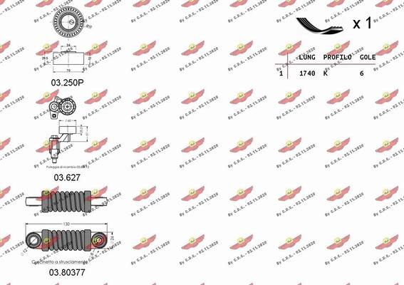 Autokit 06.0120 - Ķīļrievu siksnu komplekts adetalas.lv