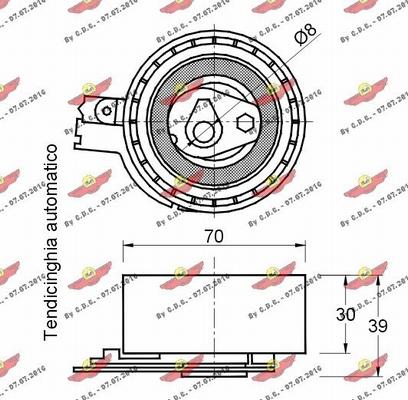 Autokit 03.80904 - Spriegotājrullītis, Gāzu sadales mehānisma piedziņas siksna adetalas.lv