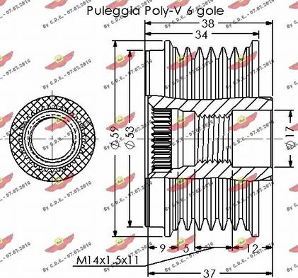 Autokit 03.81997 - Piedziņas skriemelis, Ģenerators adetalas.lv