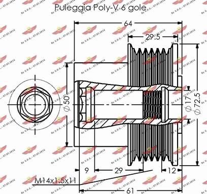 Autokit 03.81697 - Piedziņas skriemelis, Ģenerators adetalas.lv