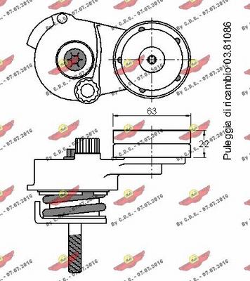 Autokit 03.81085 - Siksnas spriegotājs, Ķīļsiksna adetalas.lv