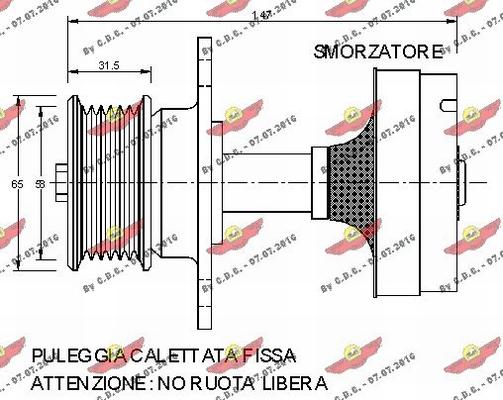 Autokit 03.81172 - Piedziņas skriemelis, Ģenerators adetalas.lv