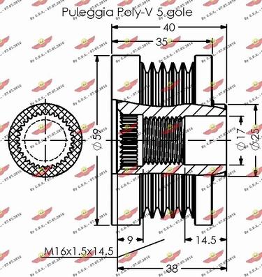 Autokit 03.81800 - Piedziņas skriemelis, Ģenerators adetalas.lv