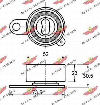 Autokit 03.340 - Spriegotājrullītis, Gāzu sadales mehānisma piedziņas siksna adetalas.lv