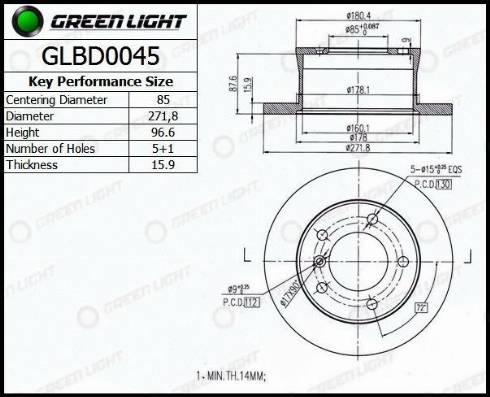 AutomotiveAdriado GLBD0045 - Bremžu diski adetalas.lv