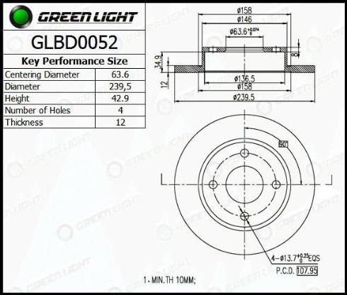 AutomotiveAdriado GLBD0052 - Bremžu diski adetalas.lv