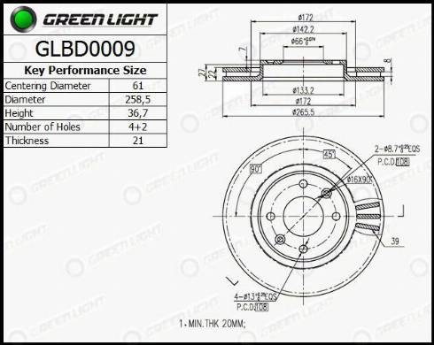 AutomotiveAdriado GLBD0009 - Bremžu diski adetalas.lv