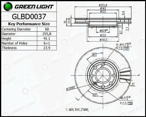 AutomotiveAdriado GLBD0037 - Bremžu diski adetalas.lv