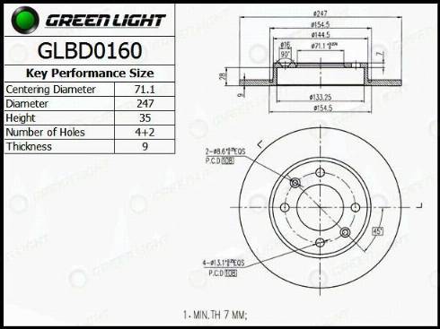 AutomotiveAdriado GLBD0160 - Bremžu diski adetalas.lv