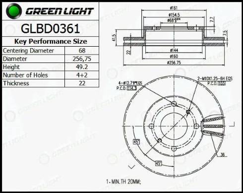 AutomotiveAdriado GLBD0361 - Bremžu diski adetalas.lv