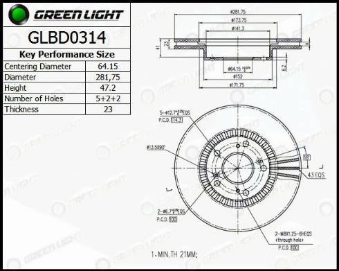 AutomotiveAdriado GLBD0314 - Bremžu diski adetalas.lv