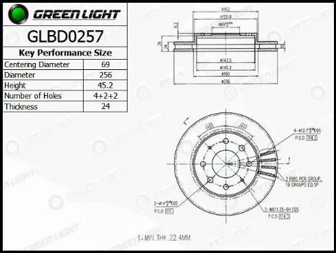 AutomotiveAdriado GLBD0257 - Bremžu diski adetalas.lv