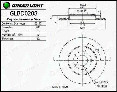 AutomotiveAdriado GLBD0208 - Bremžu diski adetalas.lv