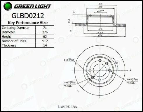 AutomotiveAdriado GLBD0212 - Bremžu diski adetalas.lv