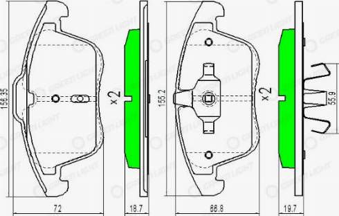 AutomotiveAdriado GLBP0067 - Bremžu uzliku kompl., Disku bremzes adetalas.lv