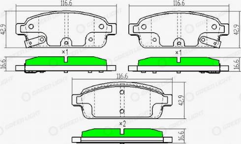 AutomotiveAdriado GLBP0075 - Bremžu uzliku kompl., Disku bremzes adetalas.lv