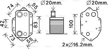 Ava Quality Cooling BW3554 - Eļļas radiators, Motoreļļa adetalas.lv