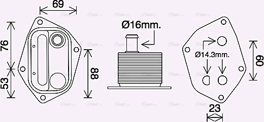 Ava Quality Cooling HY3459 - Eļļas radiators, Motoreļļa adetalas.lv