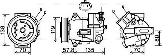 Ava Quality Cooling OL K496 - Kompresors, Gaisa kond. sistēma adetalas.lv