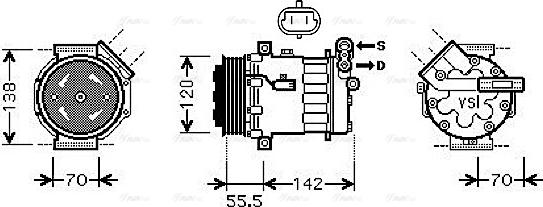 Ava Quality Cooling OL K447 - Kompresors, Gaisa kond. sistēma adetalas.lv