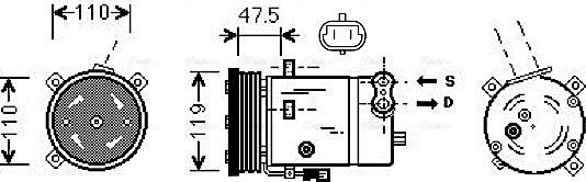 Ava Quality Cooling OLAK277 - Kompresors, Gaisa kond. sistēma adetalas.lv